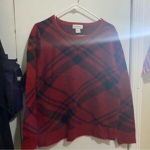Liz Claiborne Red and Black Knit Sweater